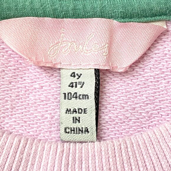 JOULES Girls Size 4 Unicorn Sweatshirt Flippy Sequins Pink Silvery Shiny Flip - Picture 8 of 12